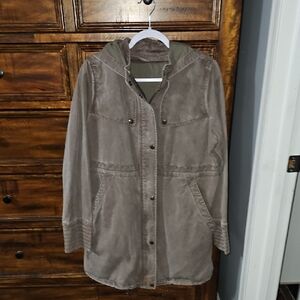Womens Long Length Spring/fall Jacket. Sz Medium! Brown/Green!